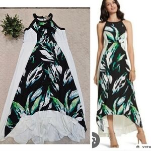 Chico's Black and White Center Palm Resortwear Hi-Lo Dress, Chico's 2 - US L NWT